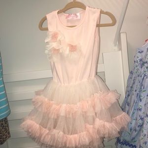 Popatu pink tulle dress with flowers